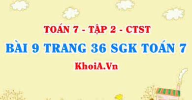 Bài 9 trang 36 SGK Toán 7 tập 2 Chân trời sáng tạo